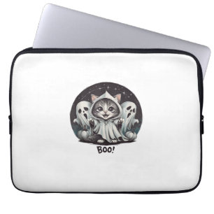 Funny Ghost Cat Boo Halloween Animal Ghost Kitty T Laptopschutzhülle
