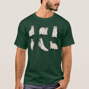 Funny Ghost Cat Spooky Jahreszeit Halloween Schwar T-Shirt