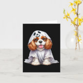 Funny Ghost Cavalier King Charles Spaniel Dog Lieb Karte (Gelbe Blume)