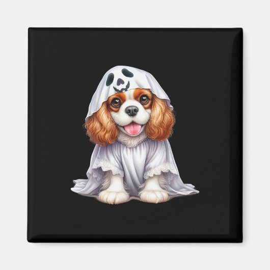 Funny Ghost Cavalier King Charles Spaniel Dog Lieb Magnet (Vorne)