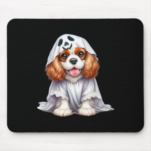 Funny Ghost Cavalier King Charles Spaniel Dog Lieb Mousepad (Vorne)