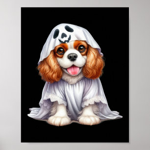 Funny Ghost Cavalier King Charles Spaniel Dog Lieb Poster