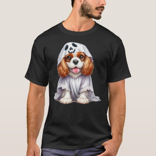 Funny Ghost Cavalier King Charles Spaniel Dog Love T-Shirt (Vorderseite)