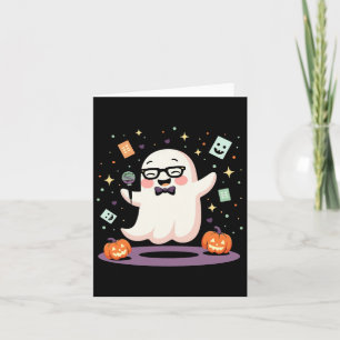 Funny Ghost Comedian Mikrofon Spooky Halloween C Karte