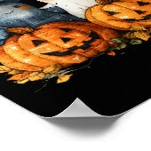 Funny Ghost Couple Bestie mit Pumpkins Halloween Poster (Ecke)