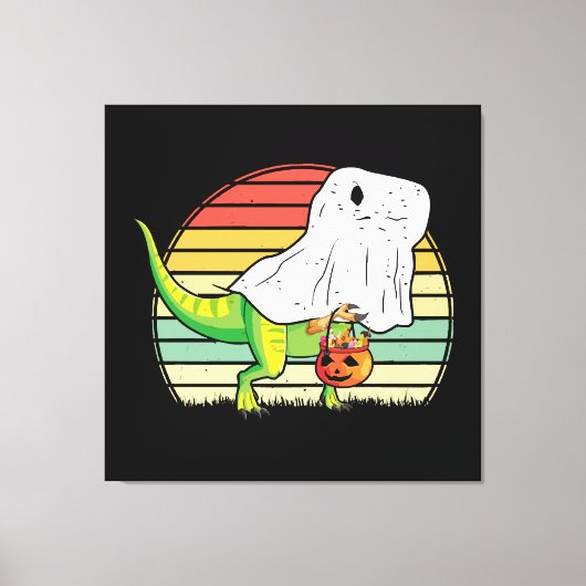 Funny Ghost Dinosaur Halloween Leinwanddruck (Vorderseite)
