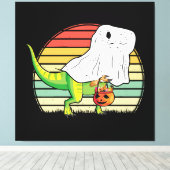 Funny Ghost Dinosaur Halloween Leinwanddruck (Insitu (Holzboden))