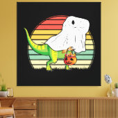 Funny Ghost Dinosaur Halloween Leinwanddruck (Insitu (Wohnzimmer))