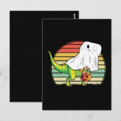 Funny Ghost Dinosaur Halloween Postkarte (Vorne/Hinten)
