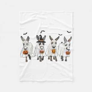 Funny Ghost Donkey Hallowen Donkey Lover Bauer Ha Fleecedecke