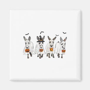 Funny Ghost Donkey Hallowen Donkey Lover Bauer Ha Magnet