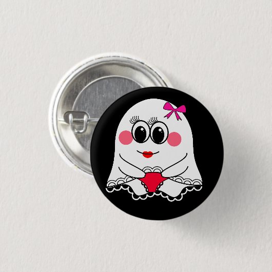 Funny Ghost emoji! Button (Vorne & Hinten)