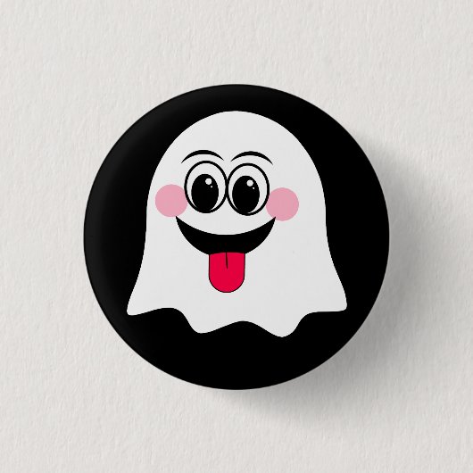 Funny Ghost emoji! Button (Vorderseite)