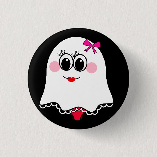 Funny Ghost emoji! Button (Vorderseite)