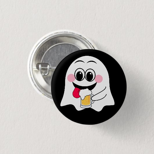 Funny Ghost emoji! Button (Vorne & Hinten)