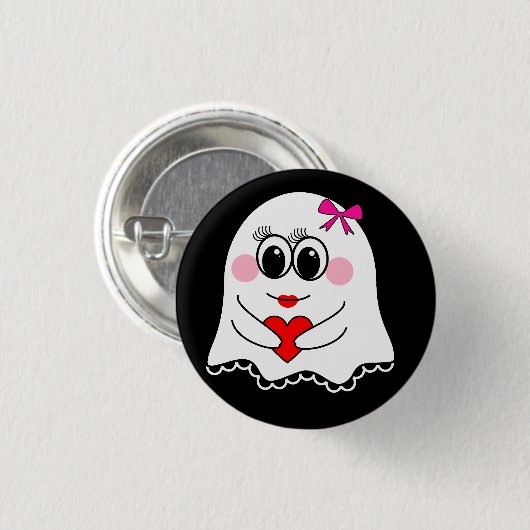 Funny Ghost emoji! Button (Vorne & Hinten)