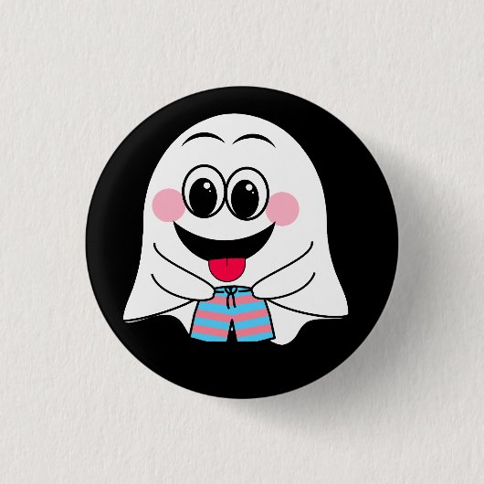 Funny Ghost emoji! Button (Vorderseite)