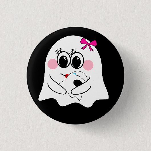 Funny Ghost emoji! Button (Vorderseite)