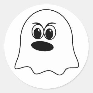 Funny Ghost emoji! Runder Aufkleber