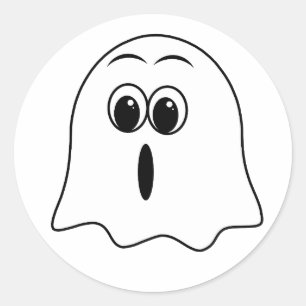 Funny Ghost emoji! Runder Aufkleber
