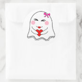 Funny Ghost emoji! Runder Aufkleber (Tasche)