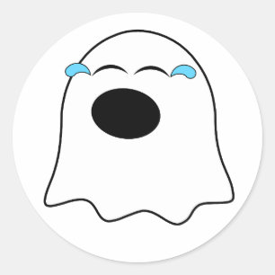 Funny Ghost emoji! Runder Aufkleber