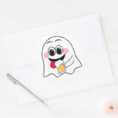 Funny Ghost emoji! Runder Aufkleber (Umschlag)