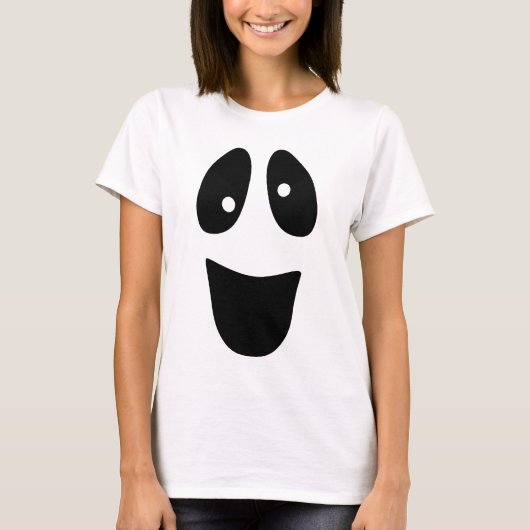 Funny Ghost Face Niedlich Halloween T-Shirt (Vorderseite)