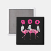 Funny Ghost Flamingo Boo Halloween Kostümgeschenke Magnet (Vorderseite/Rückseite)