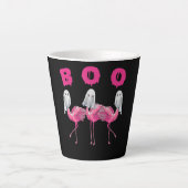 Funny Ghost Flamingo Boo Halloween Kostümgeschenke Milchtasse (Vorderseite)