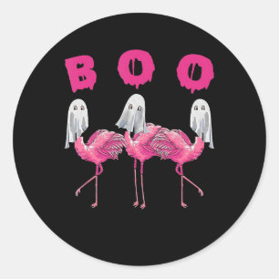 Funny Ghost Flamingo Boo Halloween Kostümgeschenke Runder Aufkleber