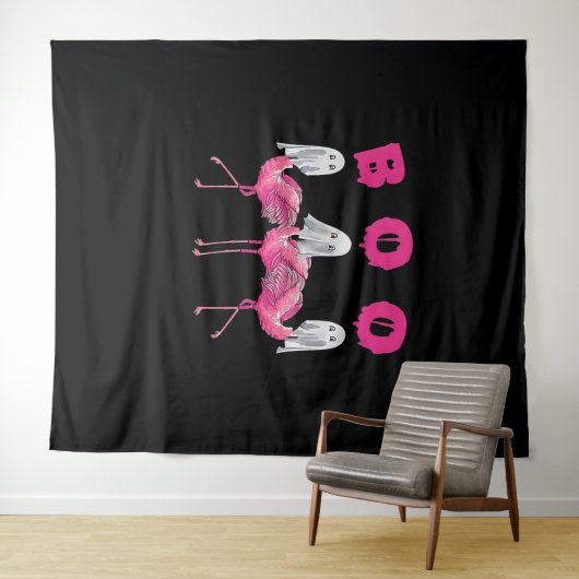Funny Ghost Flamingo Boo Halloween Kostümgeschenke Wandteppich (Beispiel (Horizontal))