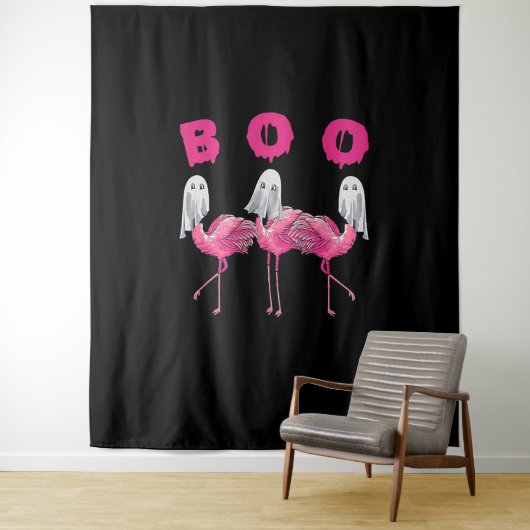 Funny Ghost Flamingo Boo Halloween Kostümgeschenke Wandteppich (Beispiel)