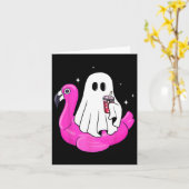 Funny Ghost Flamingo Float Pool Spooky Sommer Summ Karte (Gelbe Blume)