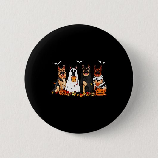 Funny Ghost German Shepherd Halloween Dog Mom Dog Button (Vorderseite)