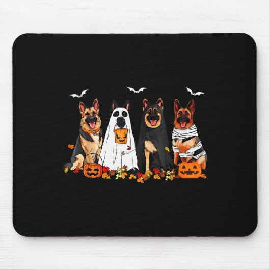 Funny Ghost German Shepherd Halloween Dog Mom Dog Mousepad (Vorne)