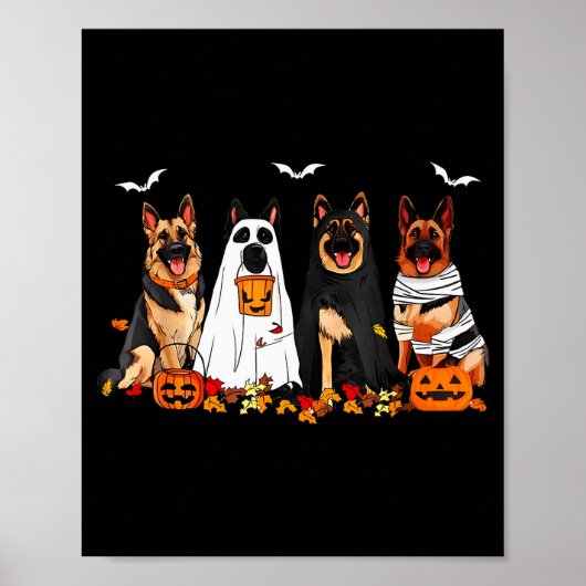 Funny Ghost German Shepherd Halloween Dog Mom Dog  Poster (Vorne)