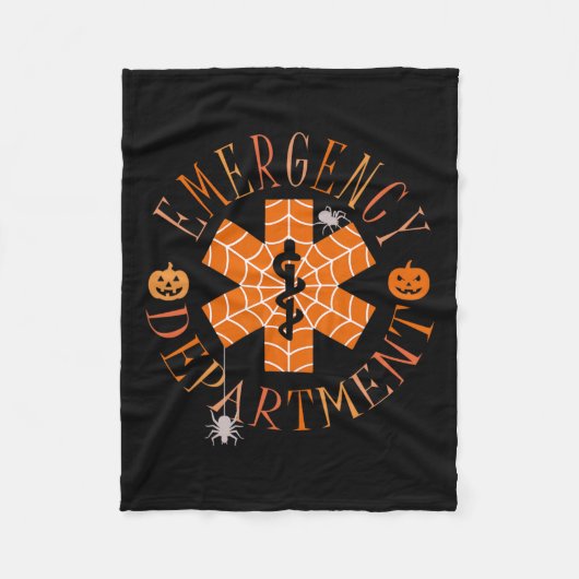 Funny Ghost Halloween Emergency Department Er Crew Fleecedecke (Vorderseite)