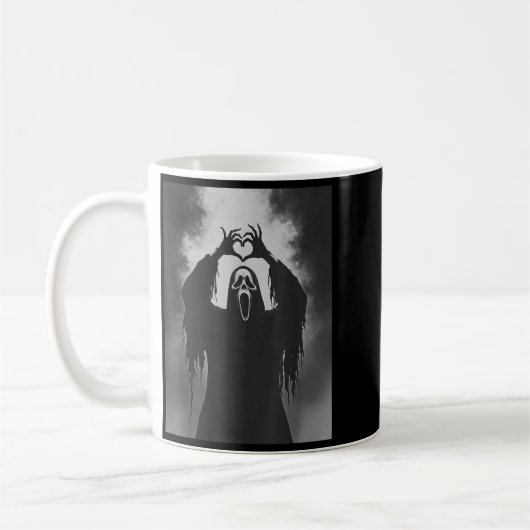 Funny Ghost Hand Heart Sign Soky Costume Halloween Kaffeetasse (Links)
