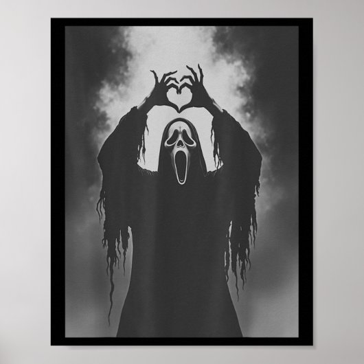 Funny Ghost Hand Herz Sign Spooky Kostüm Hallowe Poster (Vorne)