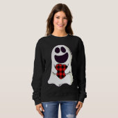 Funny Ghost Hugging Red Hearts Plaid buffalo Valen Sweatshirt (Vorne ganz)