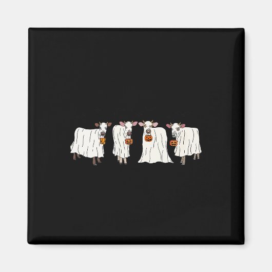 Funny Ghost Kühe Halloween Tiere Kuh Lover Spook Magnet (Vorne)