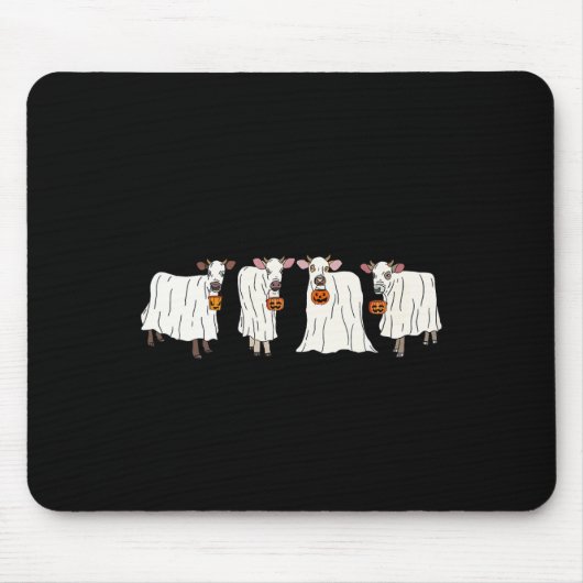 Funny Ghost Kühe Halloween Tiere Kuh Lover Spook Mousepad (Vorne)