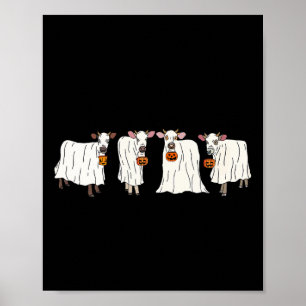 Funny Ghost Kühe Halloween Tiere Kuh Lover Spook Poster
