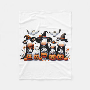 Funny Ghost Kühe Halloween Tiere Kuh Owls Spooky Fleecedecke