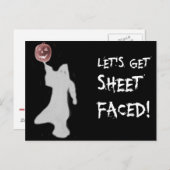 Funny Ghost Kürbislaterne Halloween Postkarte (Vorne/Hinten)