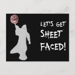 Funny Ghost Kürbislaterne Halloween Postkarte