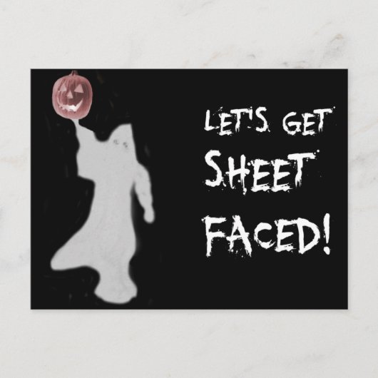 Funny Ghost Kürbislaterne Halloween Postkarte (Vorderseite)