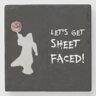 Funny Ghost Kürbislaterne Halloween Steinuntersetzer