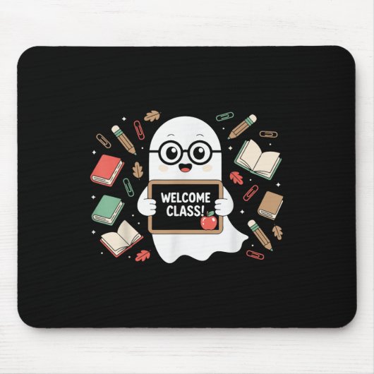 Funny Ghost Lehrer Zurück zur Schule Halloween Män Mousepad (Vorne)